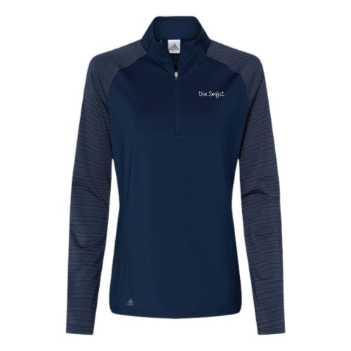 TheSmilist - Women's Stripe Block Quarter-Zip Pullover