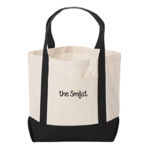 TheSmilist - Seaside Small Cotton Canvas Boater Tote