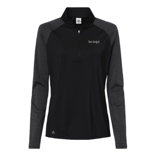TheSmilist - Women's Stripe Block Quarter-Zip Pullover